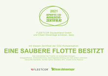 Fleetcor Clean Advantage CO2 offset certificate